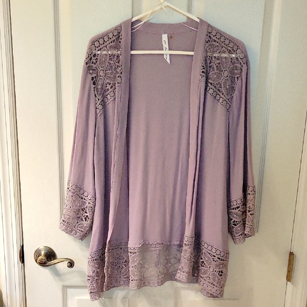 NY Collection Mauve Cardigan